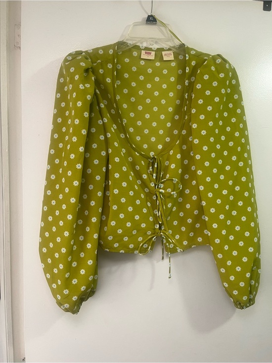 Levi's Tops - Levi's Olive Green Daisy Tie-Front Blouse